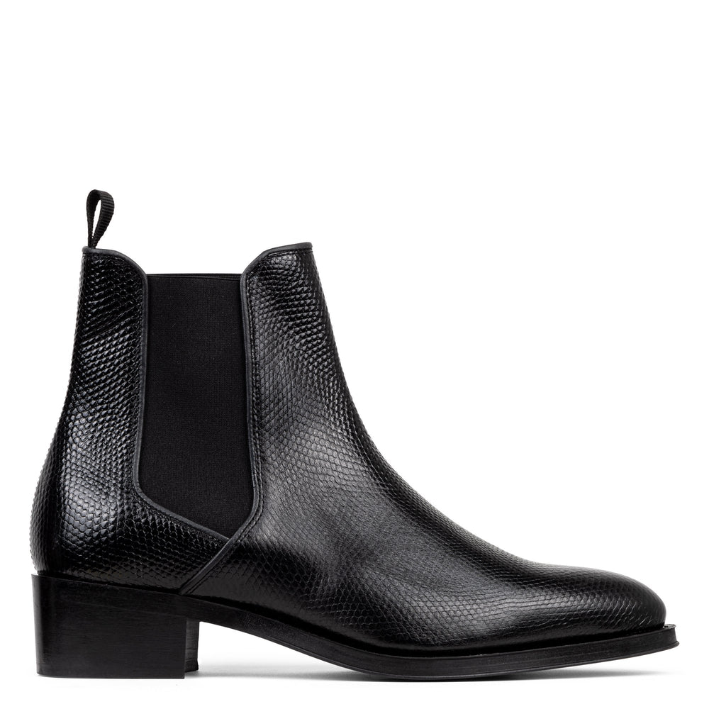ASHFORD | Men Donald Pliner Shoes Black Lizard Print Leather