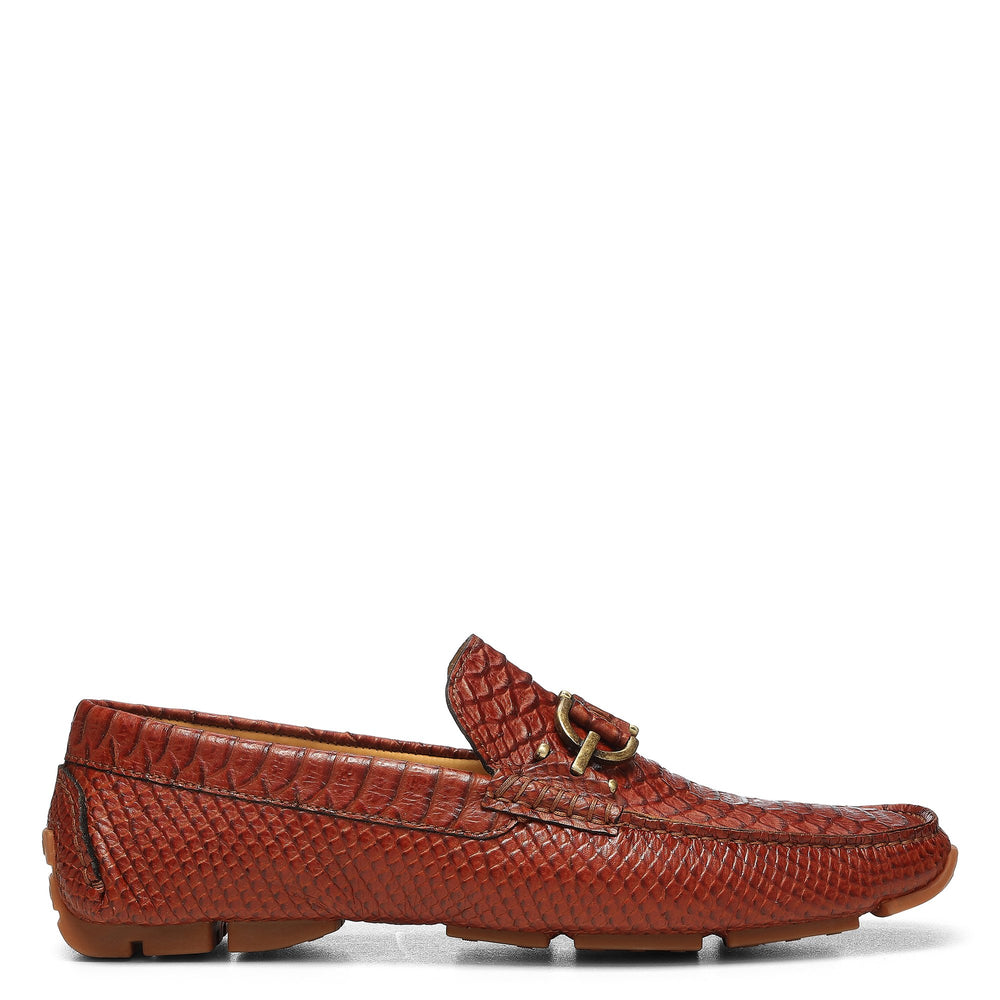 DACIO DRIVER | Men Donald Pliner Shoes Cognac Snake