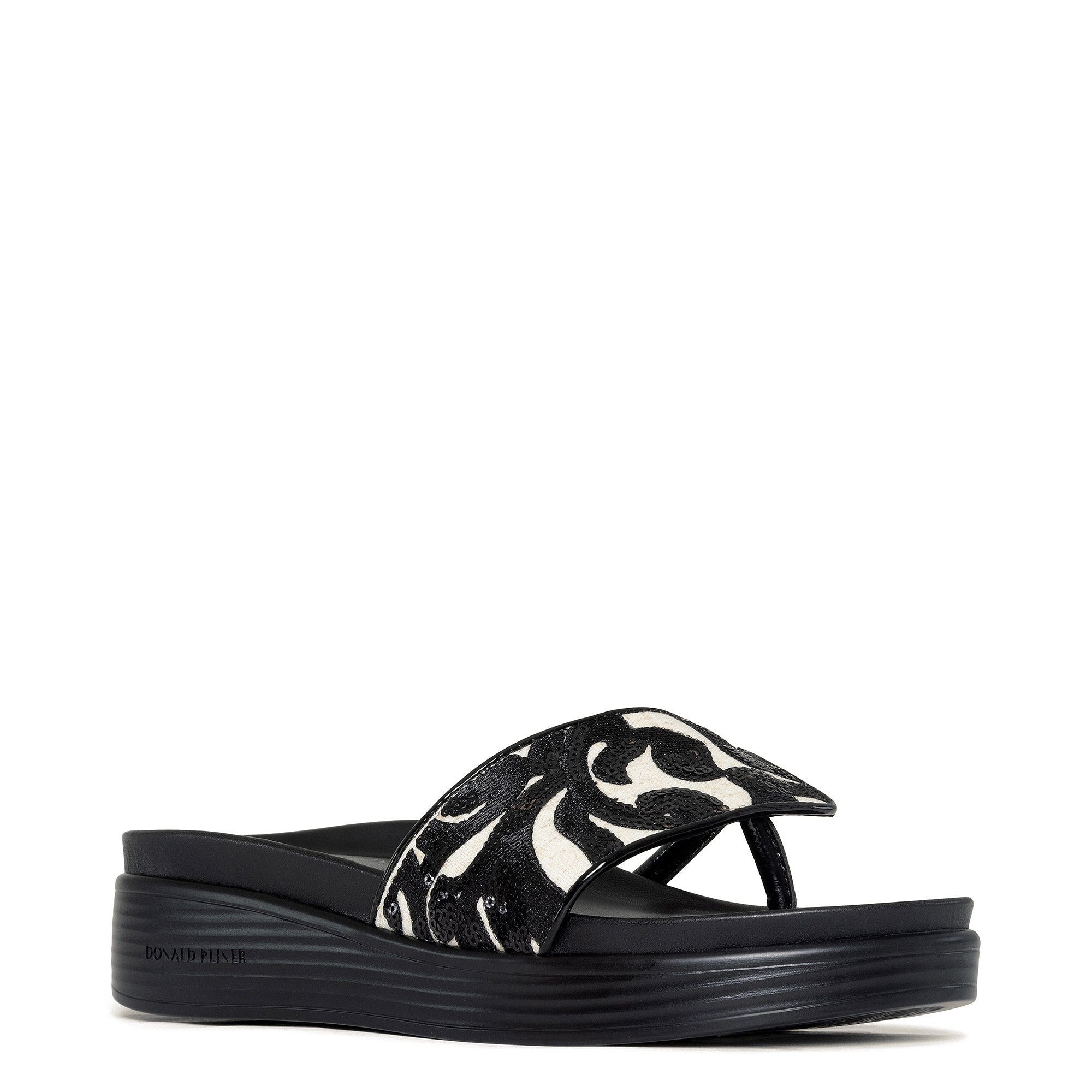 FIFI | Women Donald Pliner Shoes Natural Black Brocade