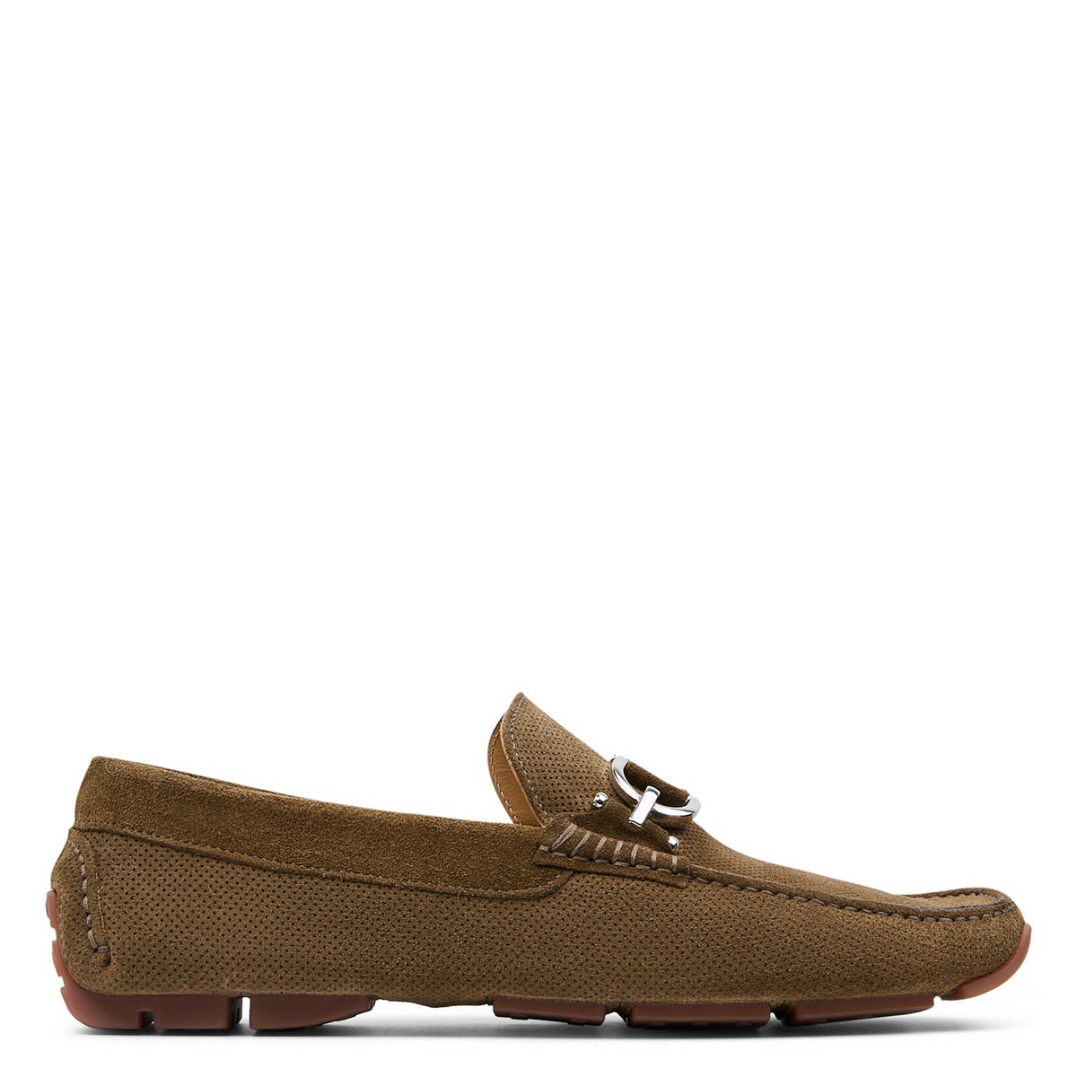 DACIO DRIVER | Men Donald Pliner Shoes Olive Perf Suede