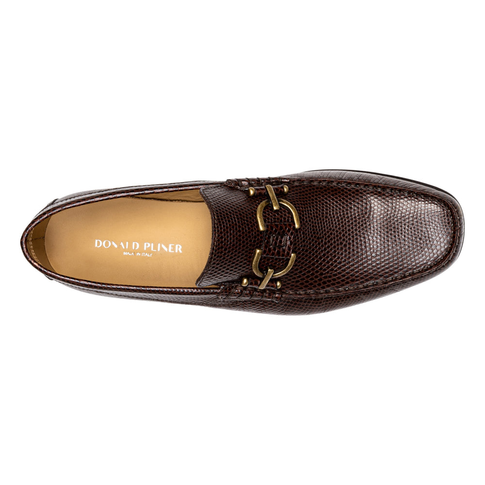 DACIO | Men Donald Pliner Shoes Dark Brown Lizard Print