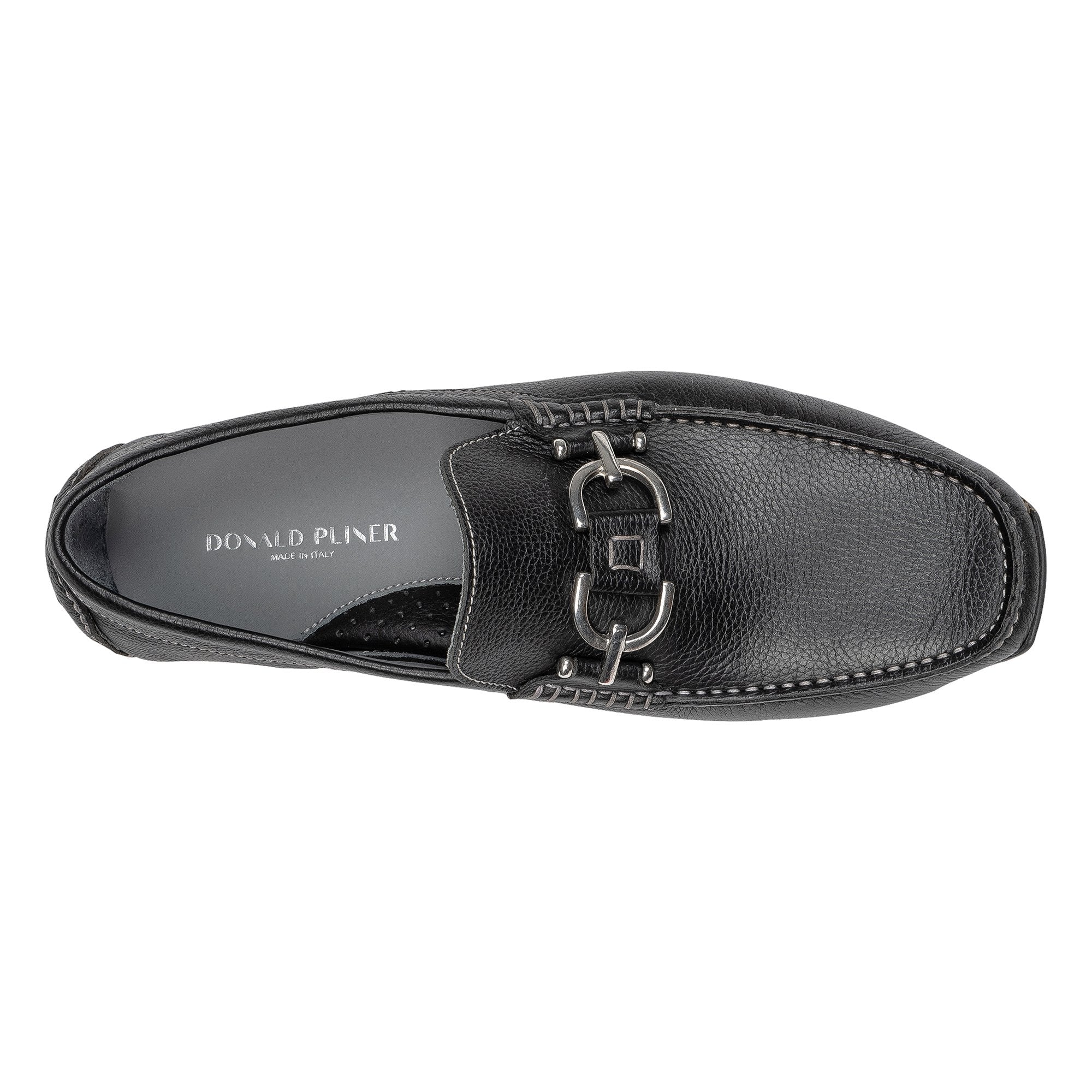 DACIO DRIVER | Men Donald Pliner Shoes Black Tumbled Leather