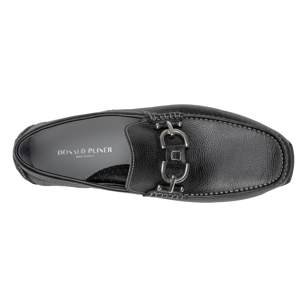 DACIO DRIVER | Men Donald Pliner Shoes Black Tumbled Leather